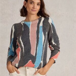 Colorful Abstract Women's Crew Neck Sweater